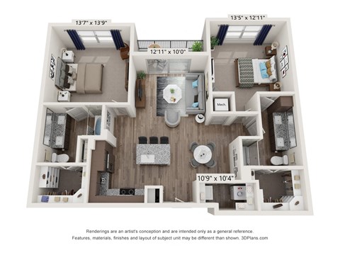 waters edge at mansfield b3 floor plan 2 bed 2 bath